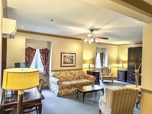 2 Storey Executive Suite, 1 Bedroom, Pets Not Allowed | Living area | 32-inch LED TV with cable channels, TV