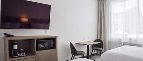 Desk, blackout drapes, iron/ironing board, free WiFi