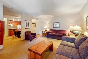 Condo, 1 Bedroom | Living area | Flat-screen TV, DVD player