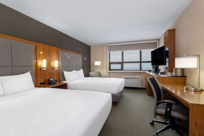 Deluxe Room, 2 Queen Beds, Non Smoking | Hypo-allergenic bedding, desk, laptop workspace, blackout curtains - Ramada by Wyndham Northern Grand Hotel & Conference Centre (Fort St. John)