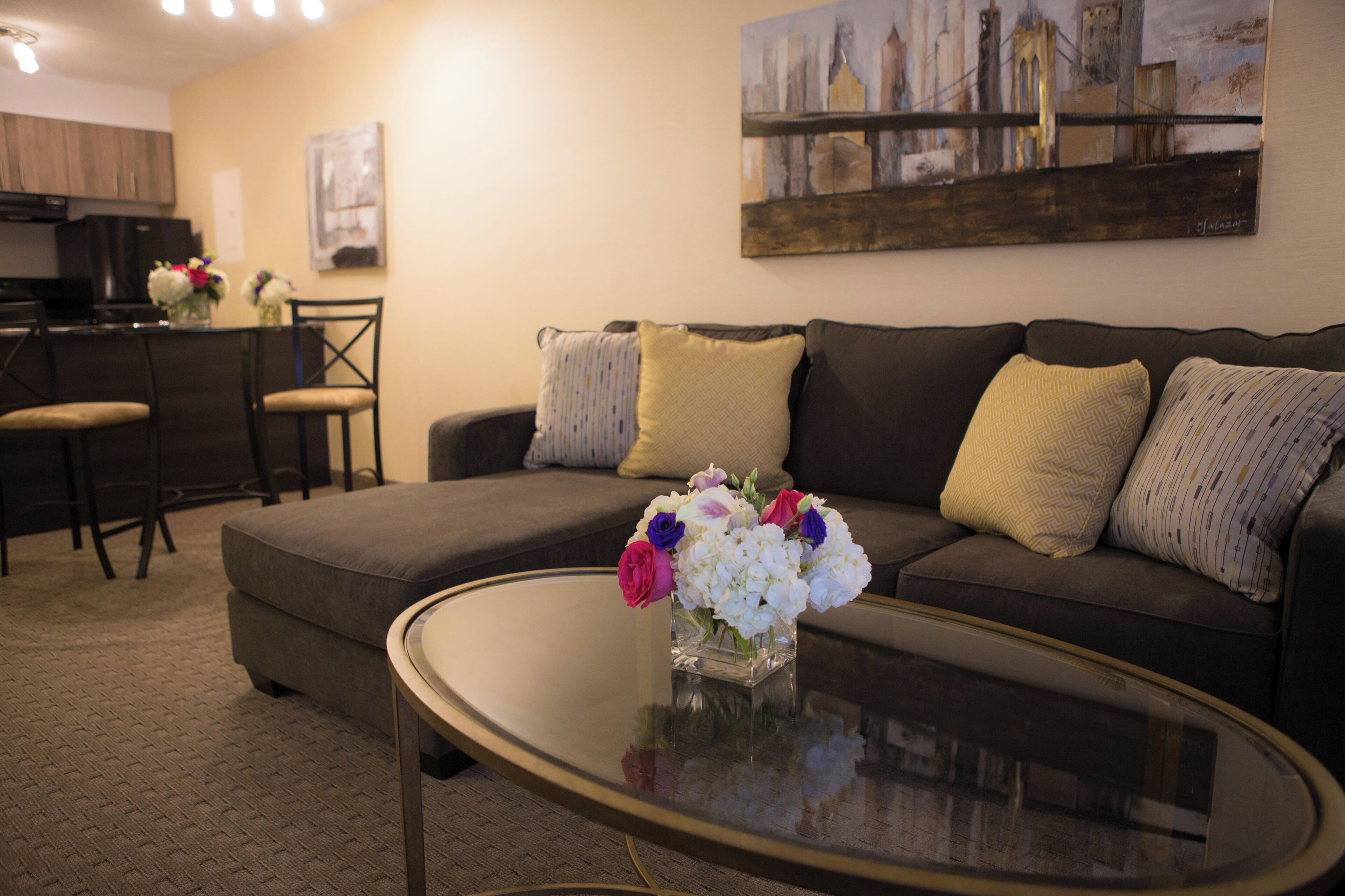 Executive Suite, 1 King Bed | Living room | 52-inch LED TV with digital channels