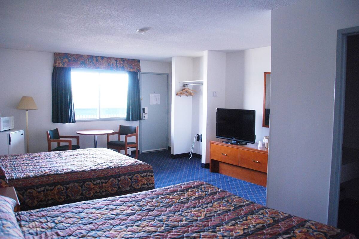 Desk, blackout drapes, iron/ironing board (on request), WiFi (free)