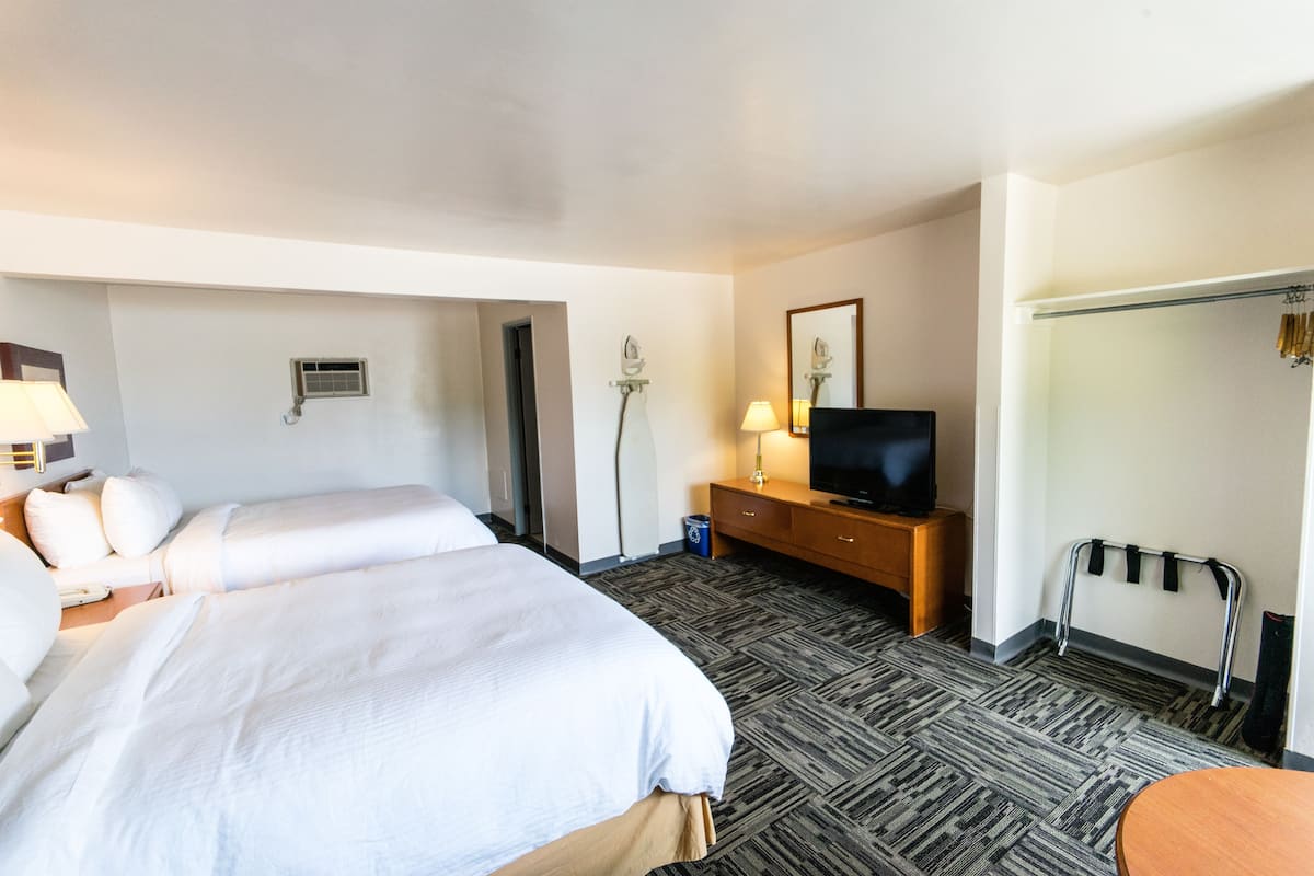 Standard Room, 2 Queen Beds, Non Smoking | Desk, blackout drapes, iron/ironing board (on request), WiFi (free)
