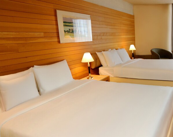 Classic Room, 2 Queen Beds | Desk, laptop workspace, blackout drapes, iron/ironing board