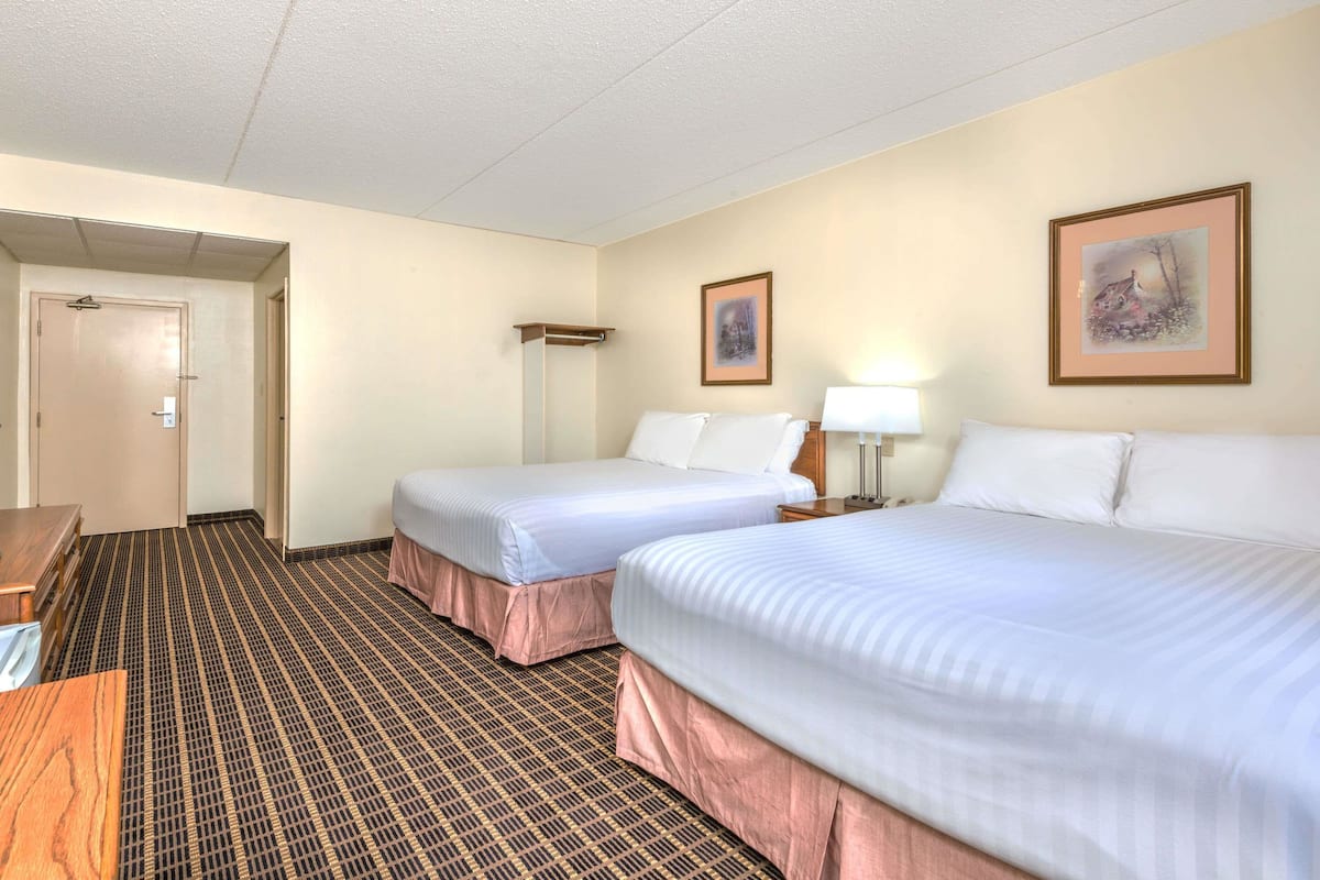 Room, 2 Queen Beds, Non Smoking | Laptop workspace, blackout drapes, iron/ironing board