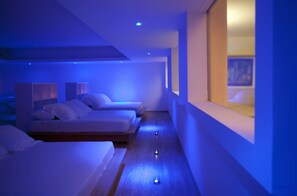 Sauna, steam room, body treatments, hot stone massages