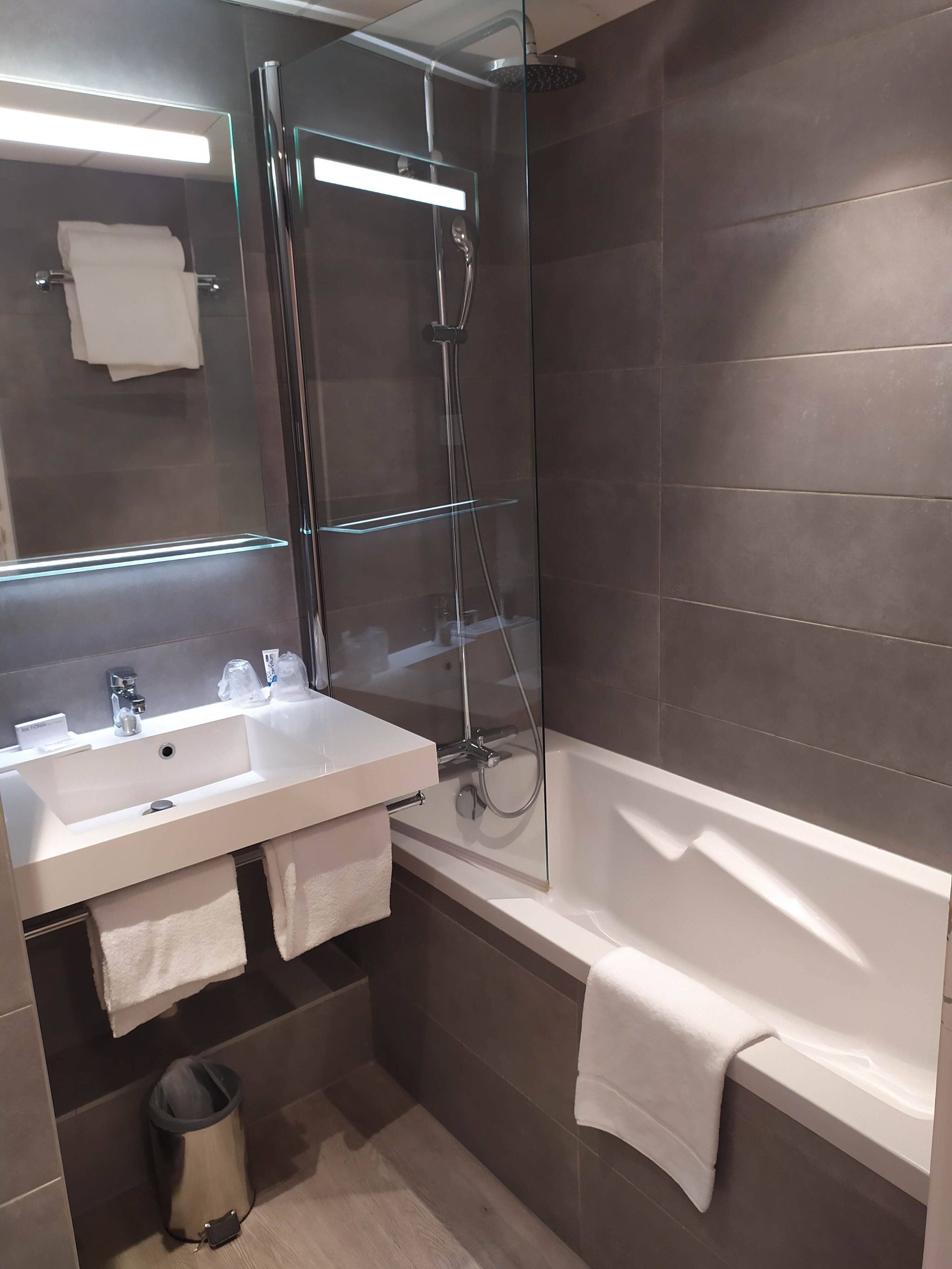 free toiletries, hair dryer, towels