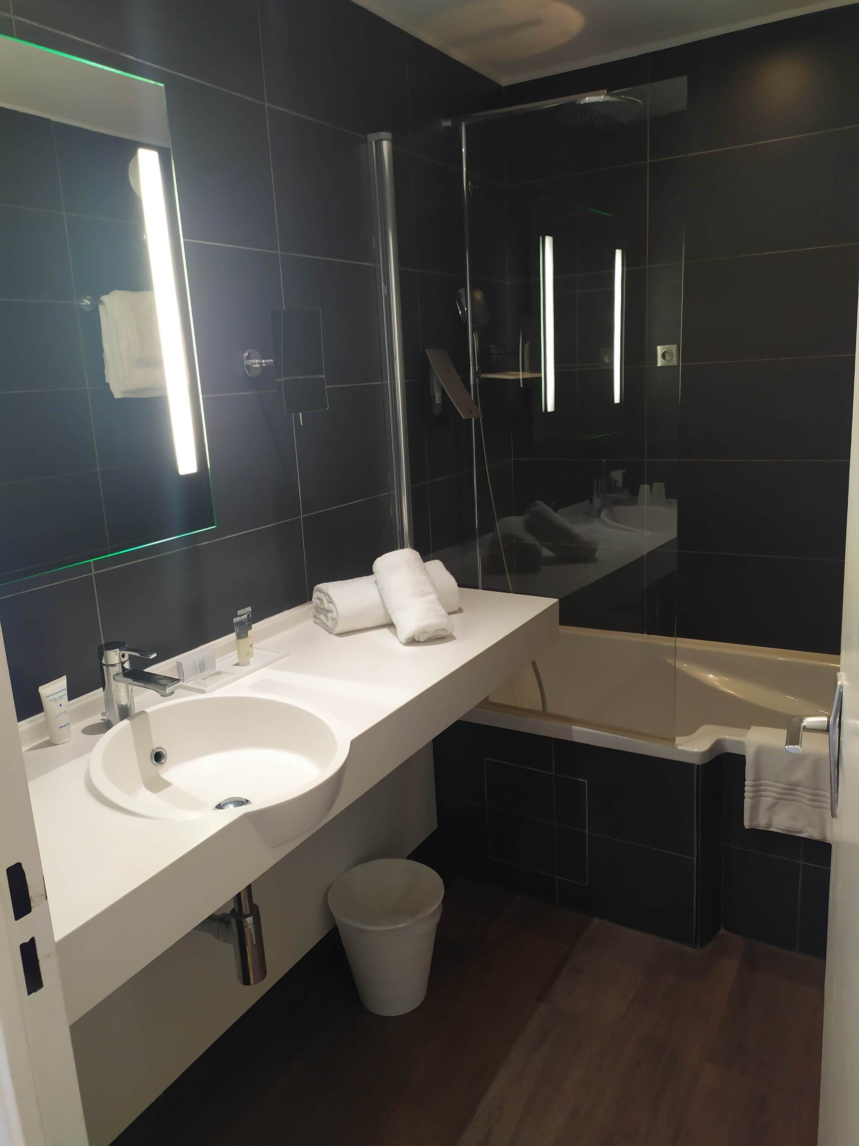 free toiletries, hair dryer, towels