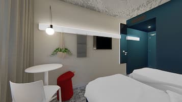 Desk, free cots/infant beds, free WiFi, bed sheets
