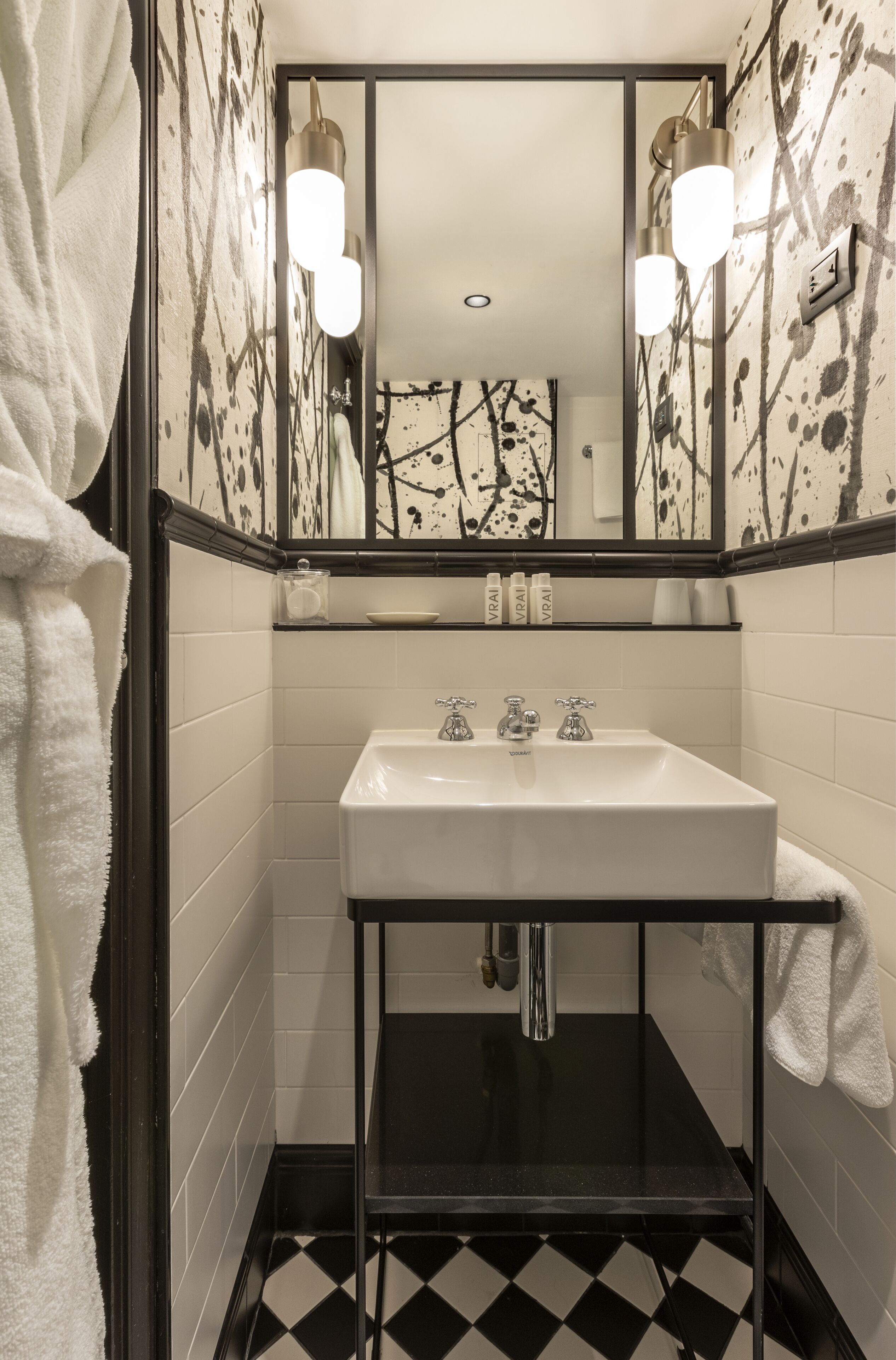 hair dryer, bathrobes, slippers, towels