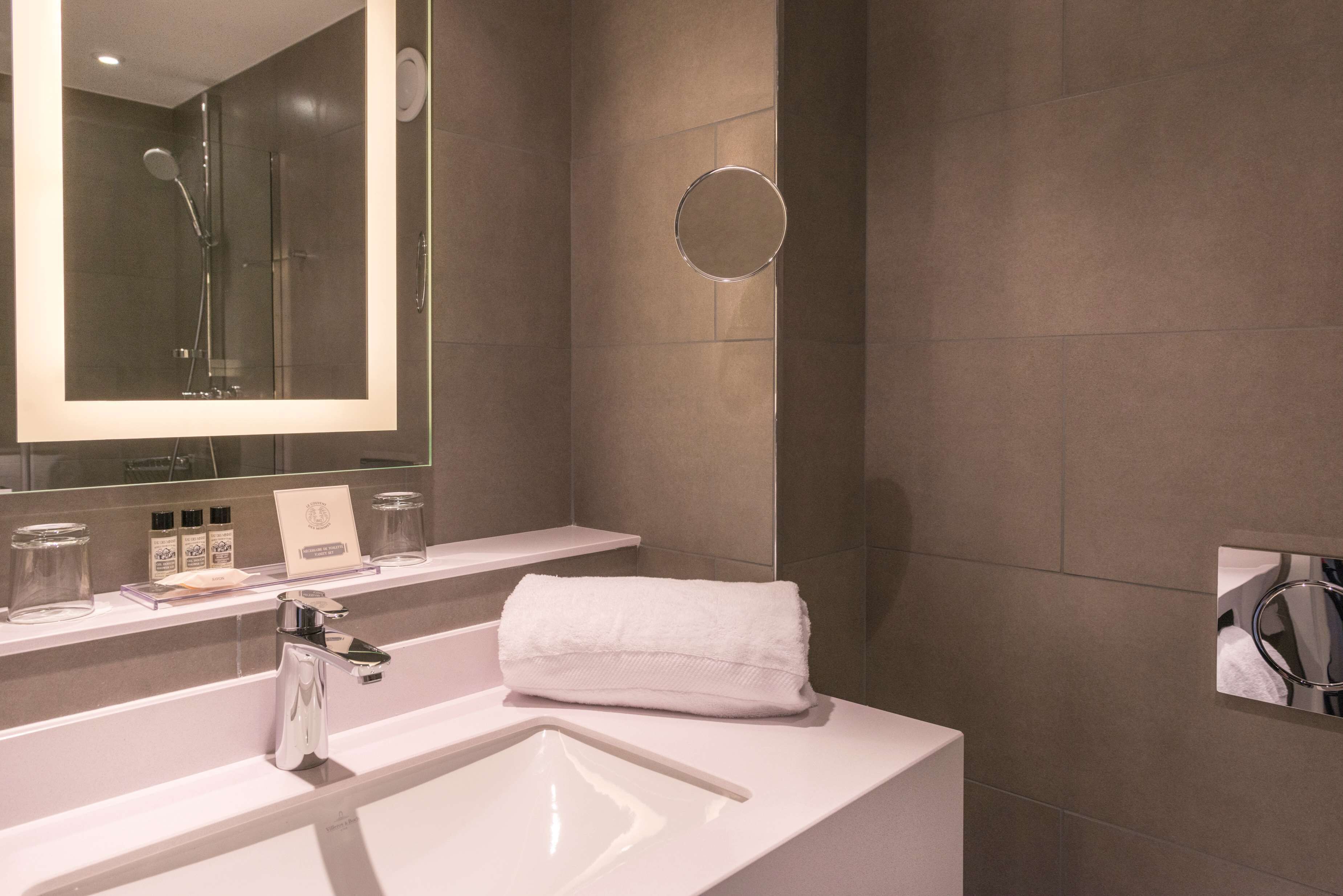 free toiletries, hair dryer, slippers, towels