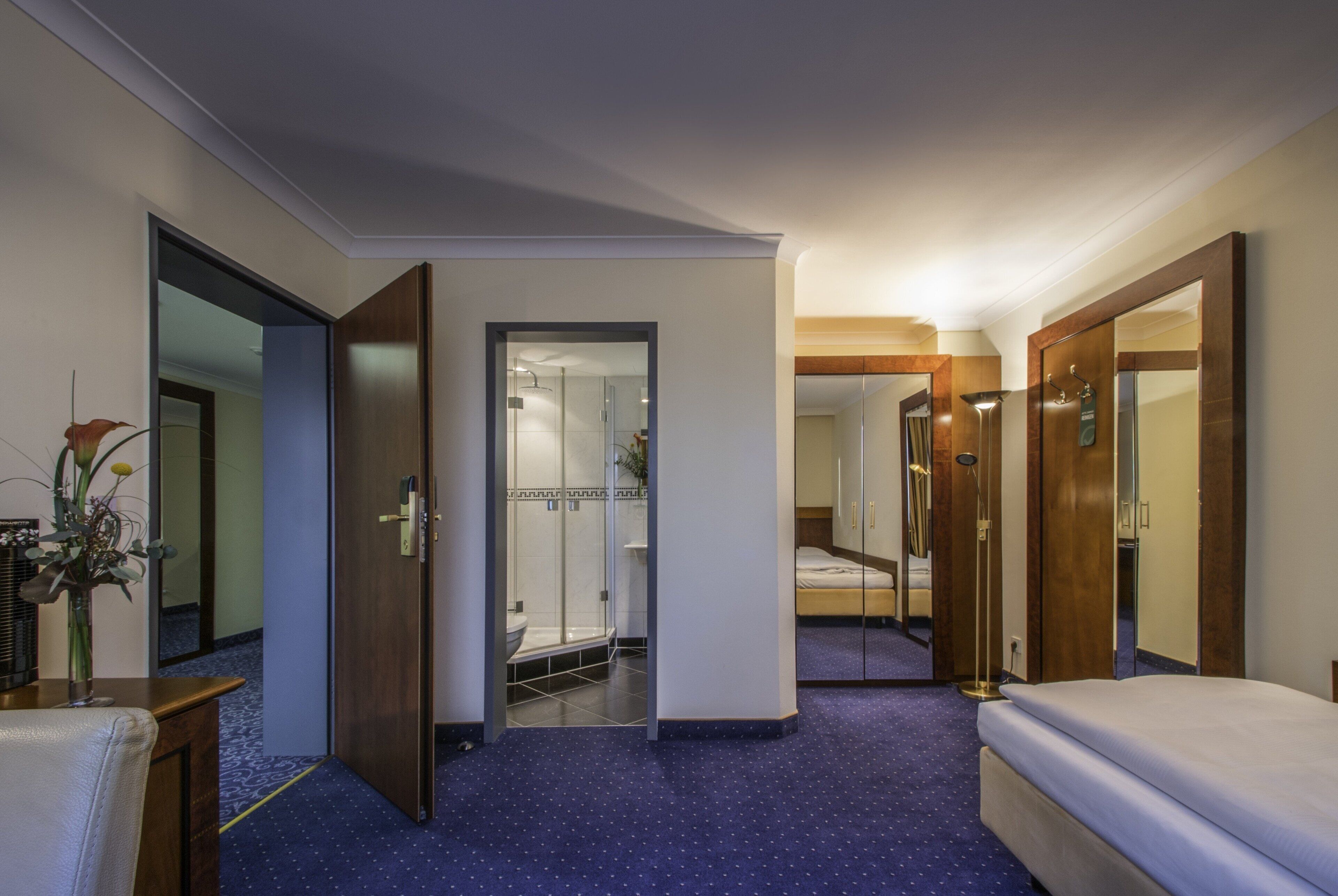 hypo-allergenic bedding, down duvets, memory-foam beds, minibar