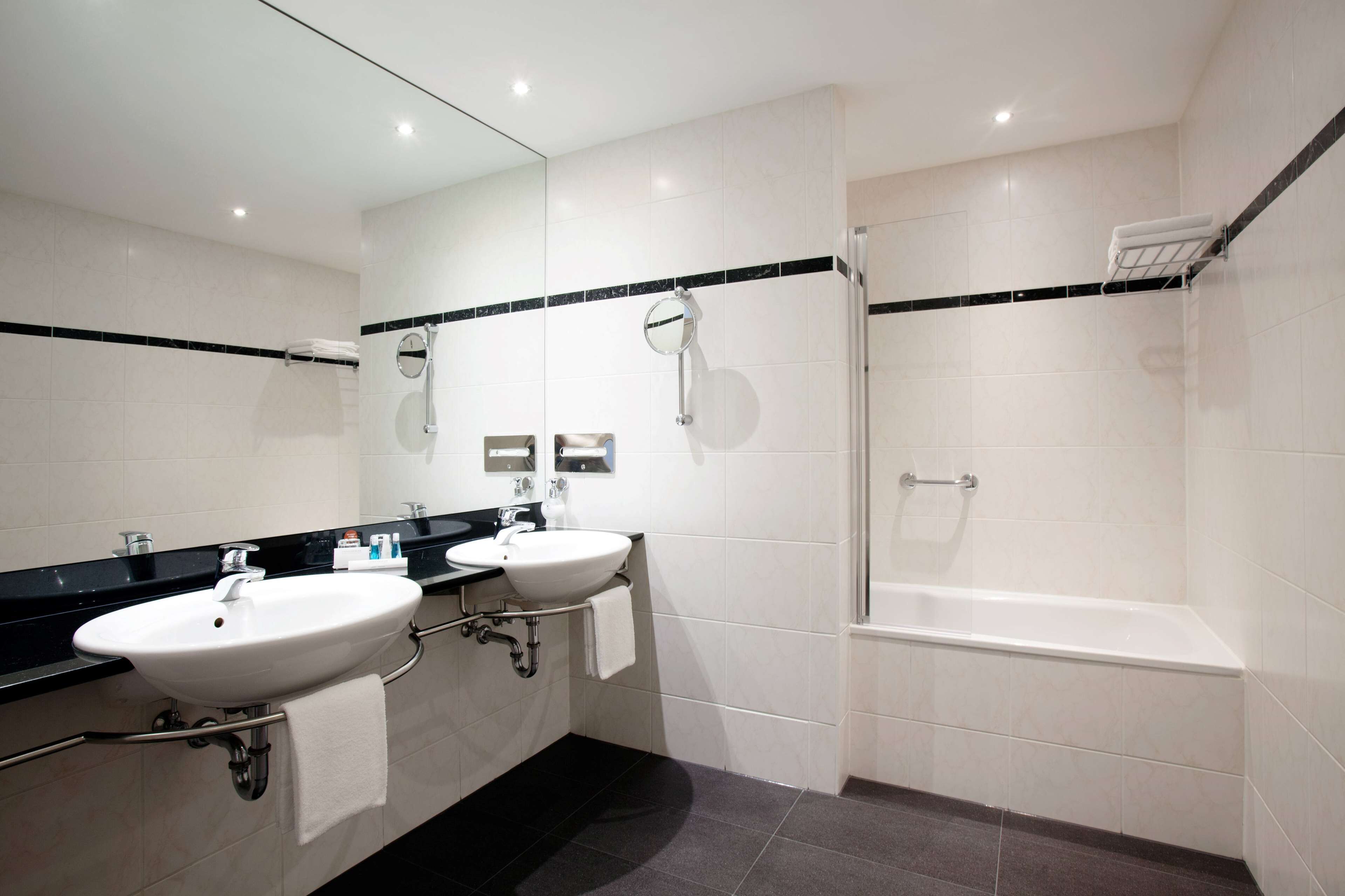 free toiletries, hair dryer, towels