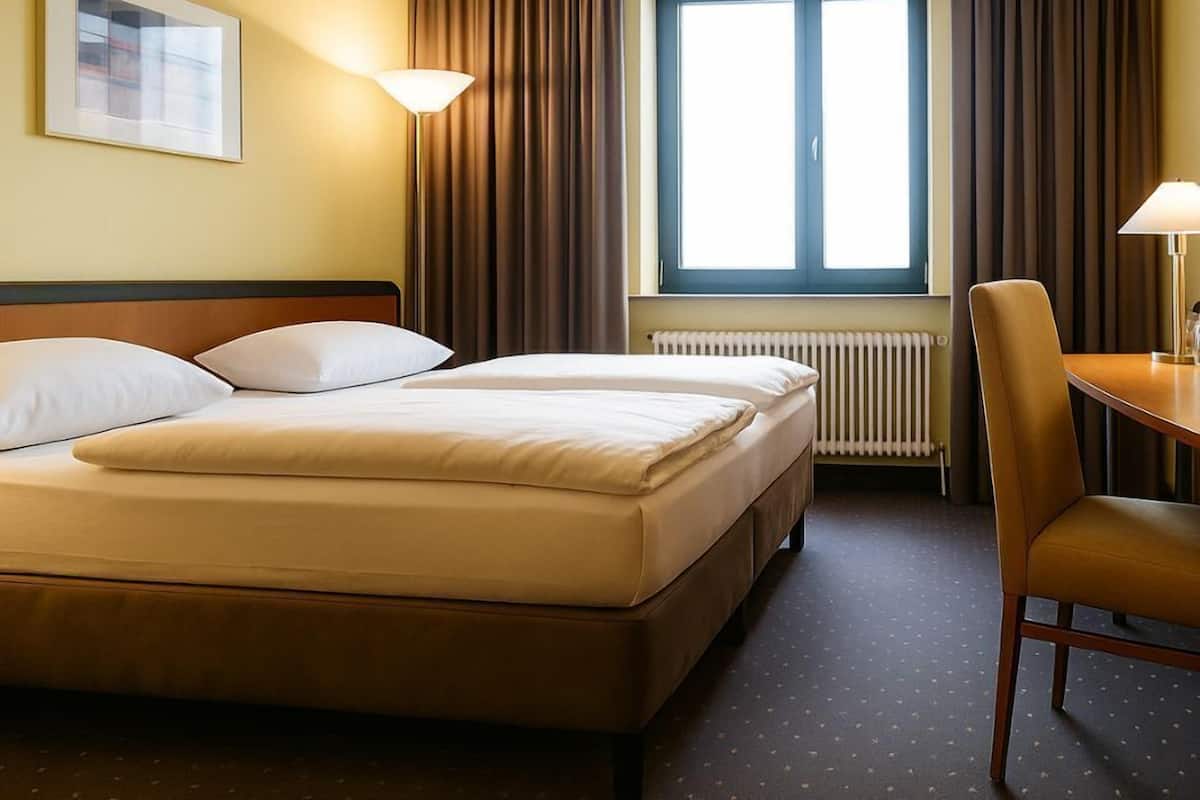 Standard-Doppelzimmer | Allergikerbettwaren, Schreibtisch, laptopgeeigneter Arbeitsplatz