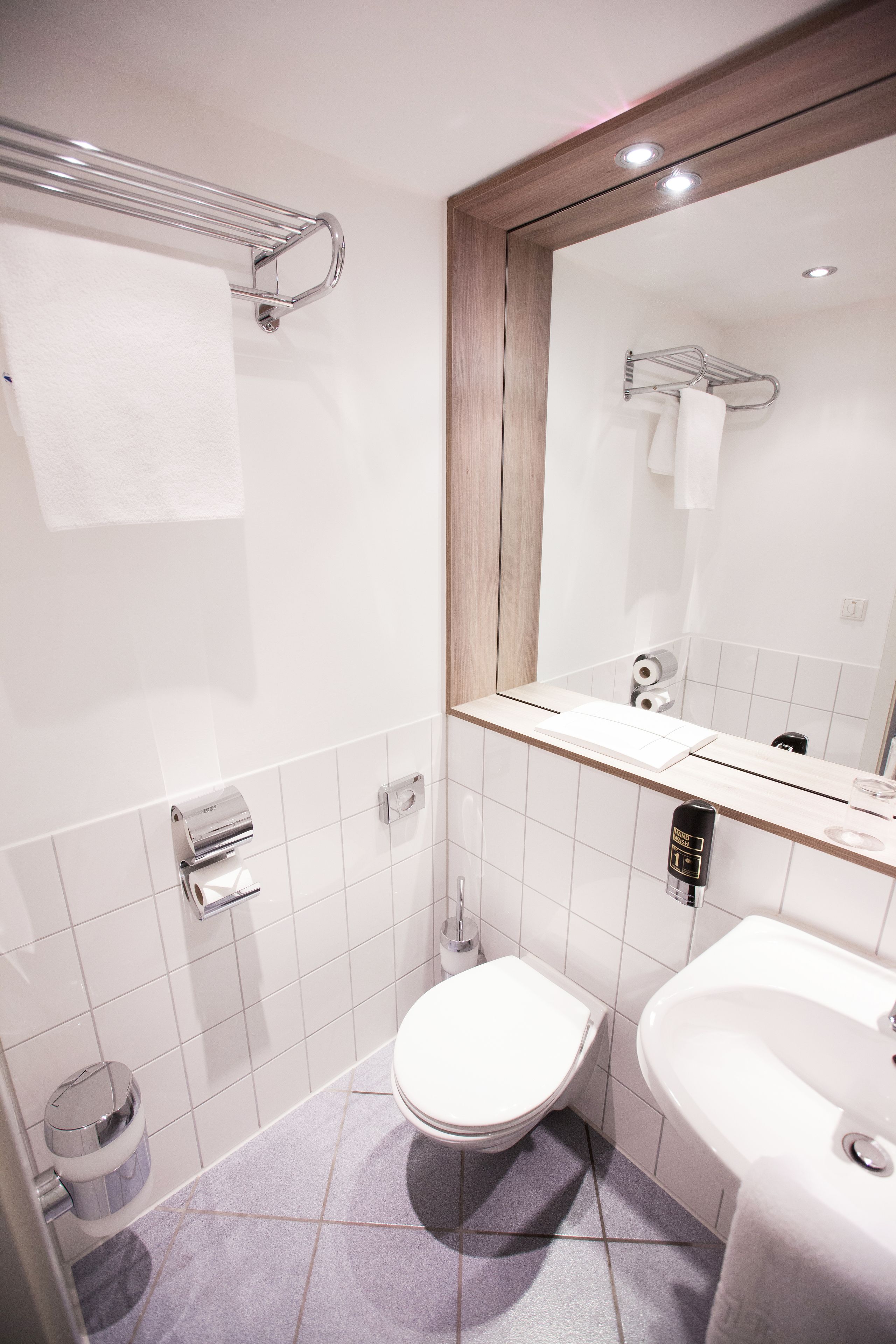 classic double room | bathroom | hair dryer, towels