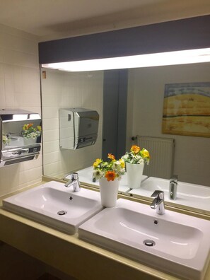 Hair dryer, towels