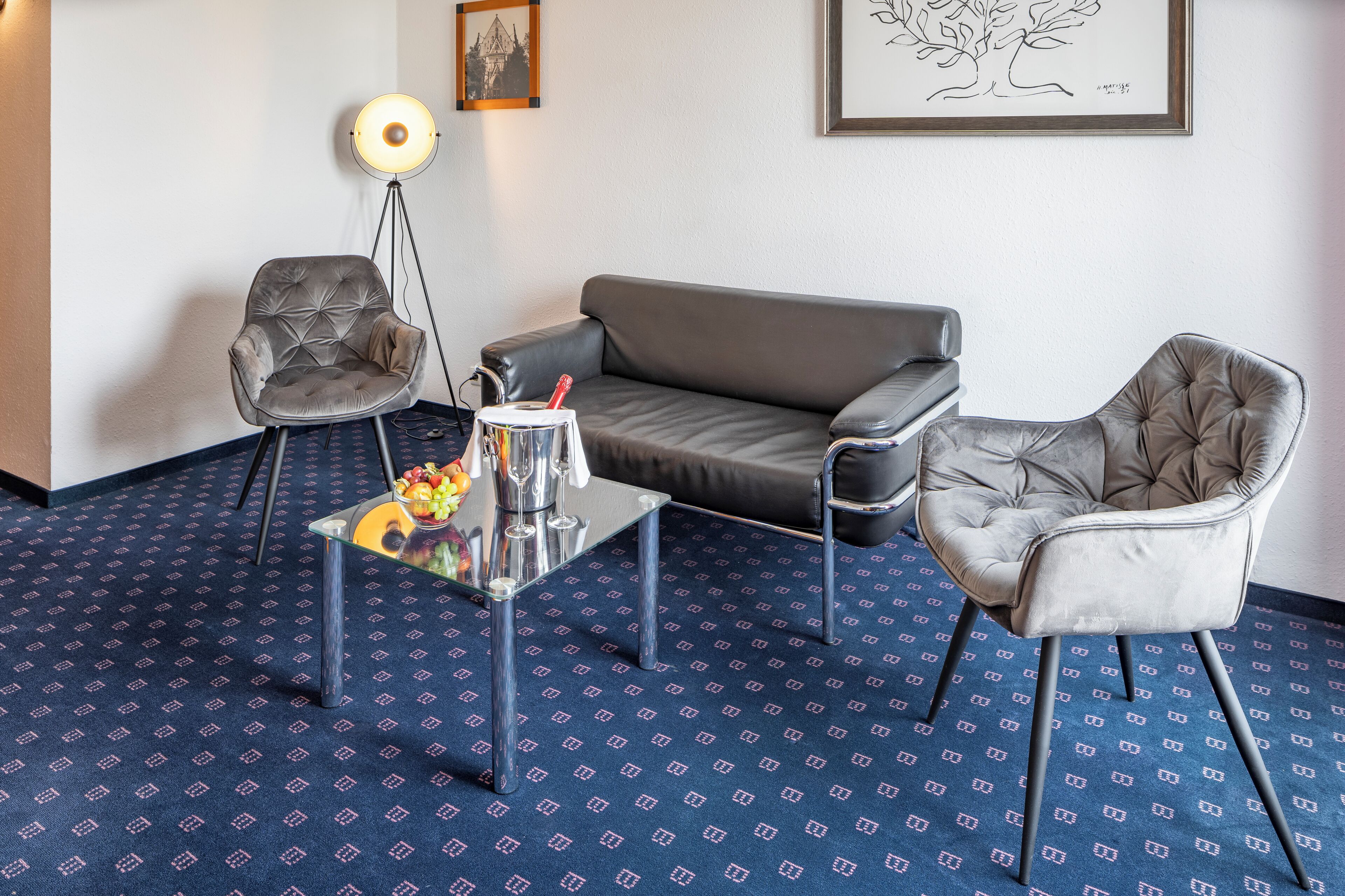 suite | desk, blackout curtains, soundproofing, iron/ironing board