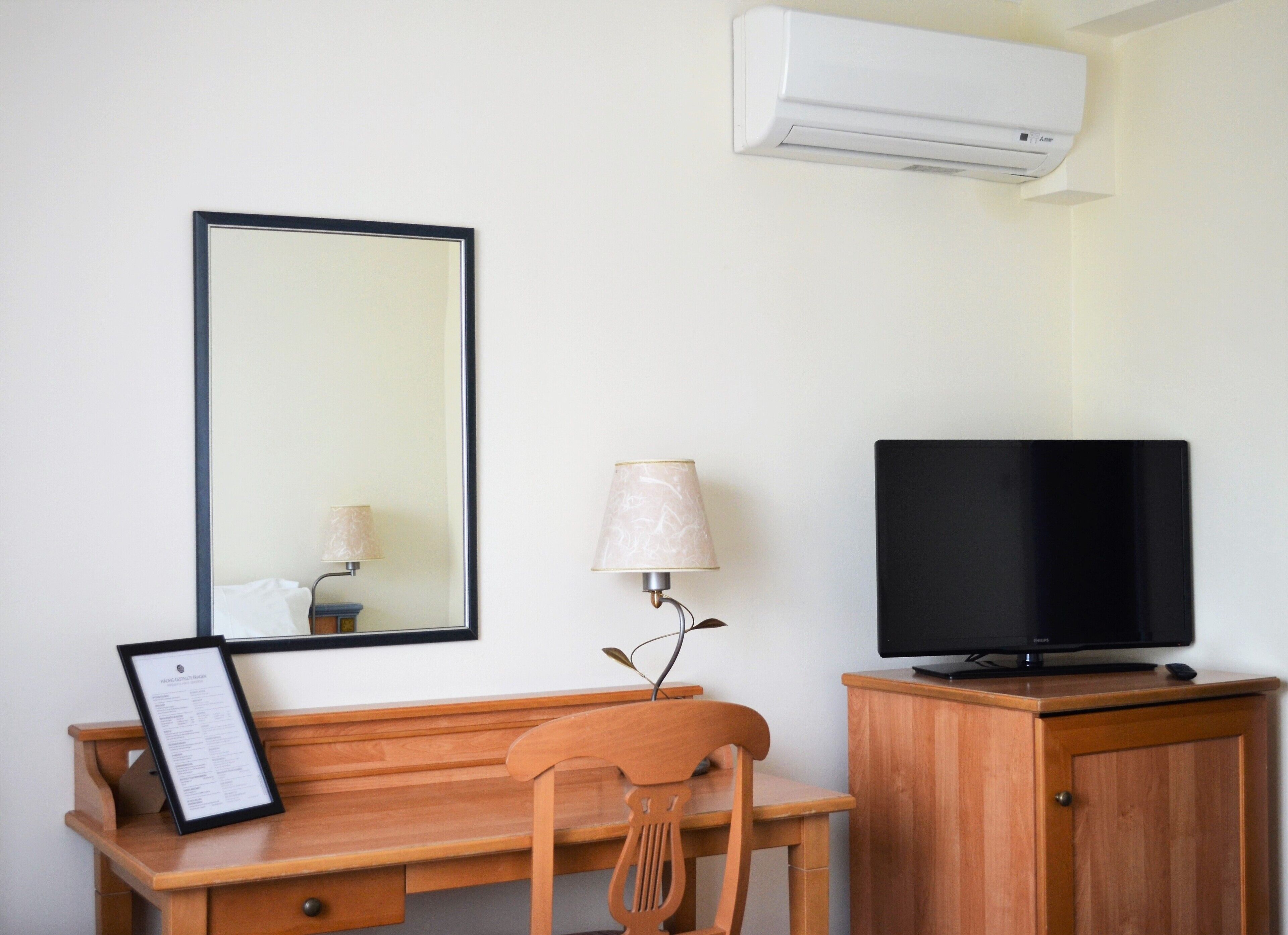 Hypo-allergenic bedding, desk, iron/ironing board