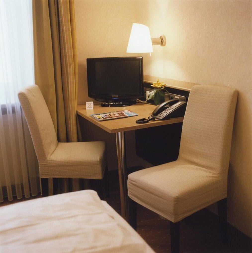 1 bedroom, desk, bed sheets