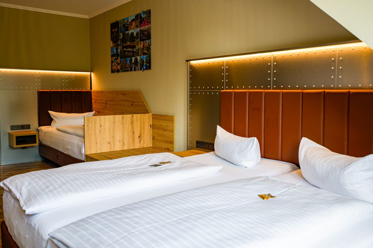 hypo-allergenic bedding, blackout curtains, iron/ironing board