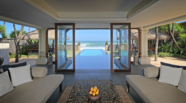 The Beach House | Living area | 32-inch LED TV with premium channels, TV, DVD player - The Legian Seminyak, Bali (Seminyak)
