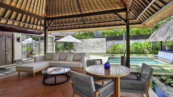 Villa, 1 Bedroom, Private Pool (Private Pool Beach Wing) | Down duvets, in-room safe, desk, blackout curtains