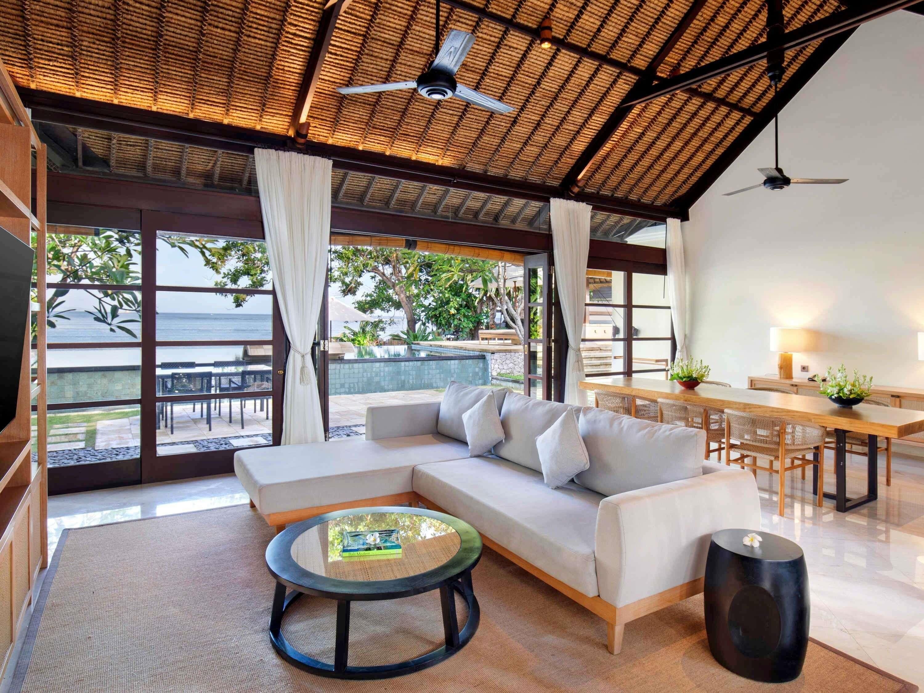 Villa, 2 Bedrooms, Beachfront | Down comforters, in-room safe, desk, blackout drapes