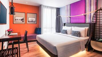 Roupas de cama premium, frigobar (abastecido com itens grátis)