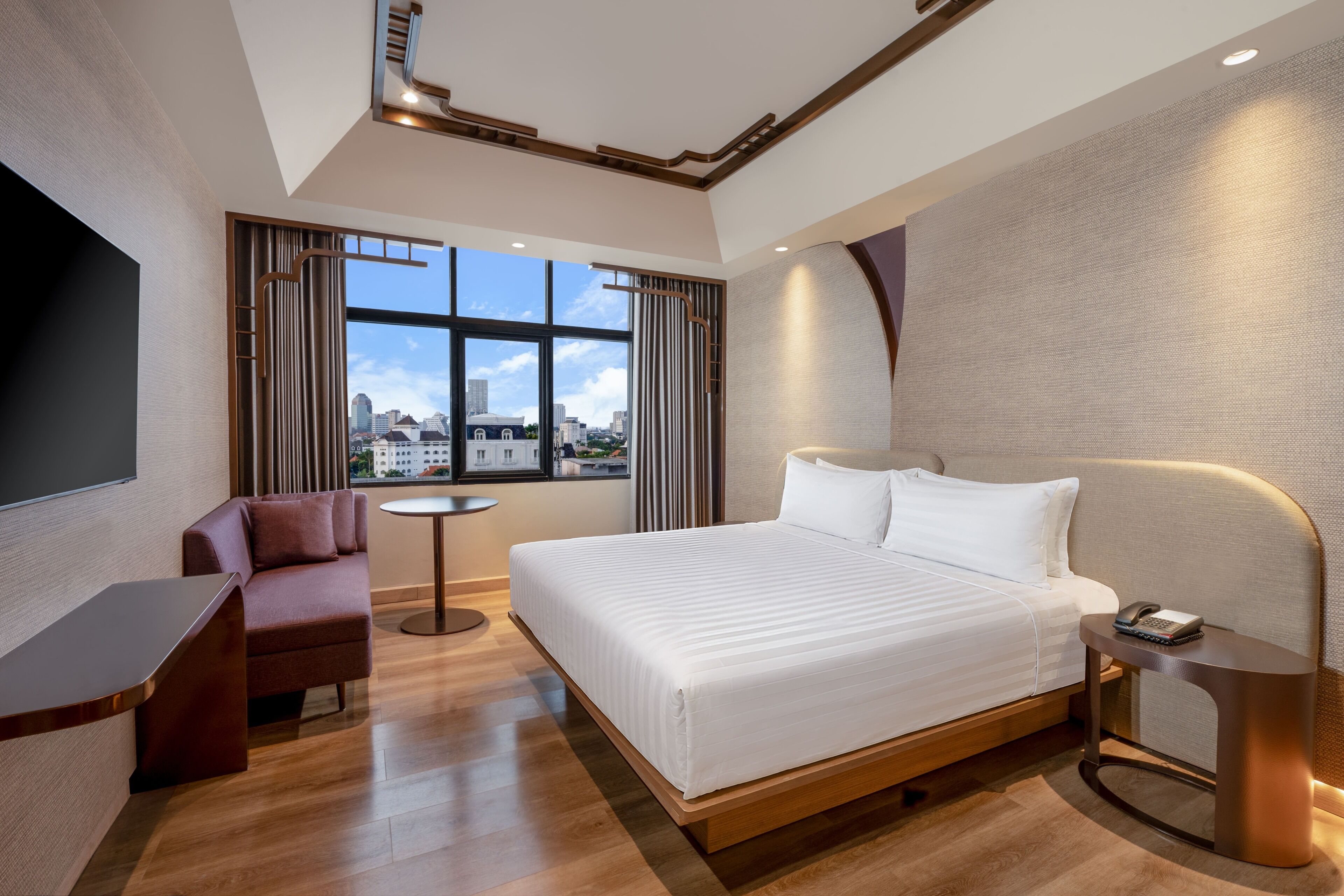 Privilege, Habitación, 1 cama de matrimonio grande, vistas a la ciudad | Ropa de cama de alta calidad y minibar con artículos gratuitos