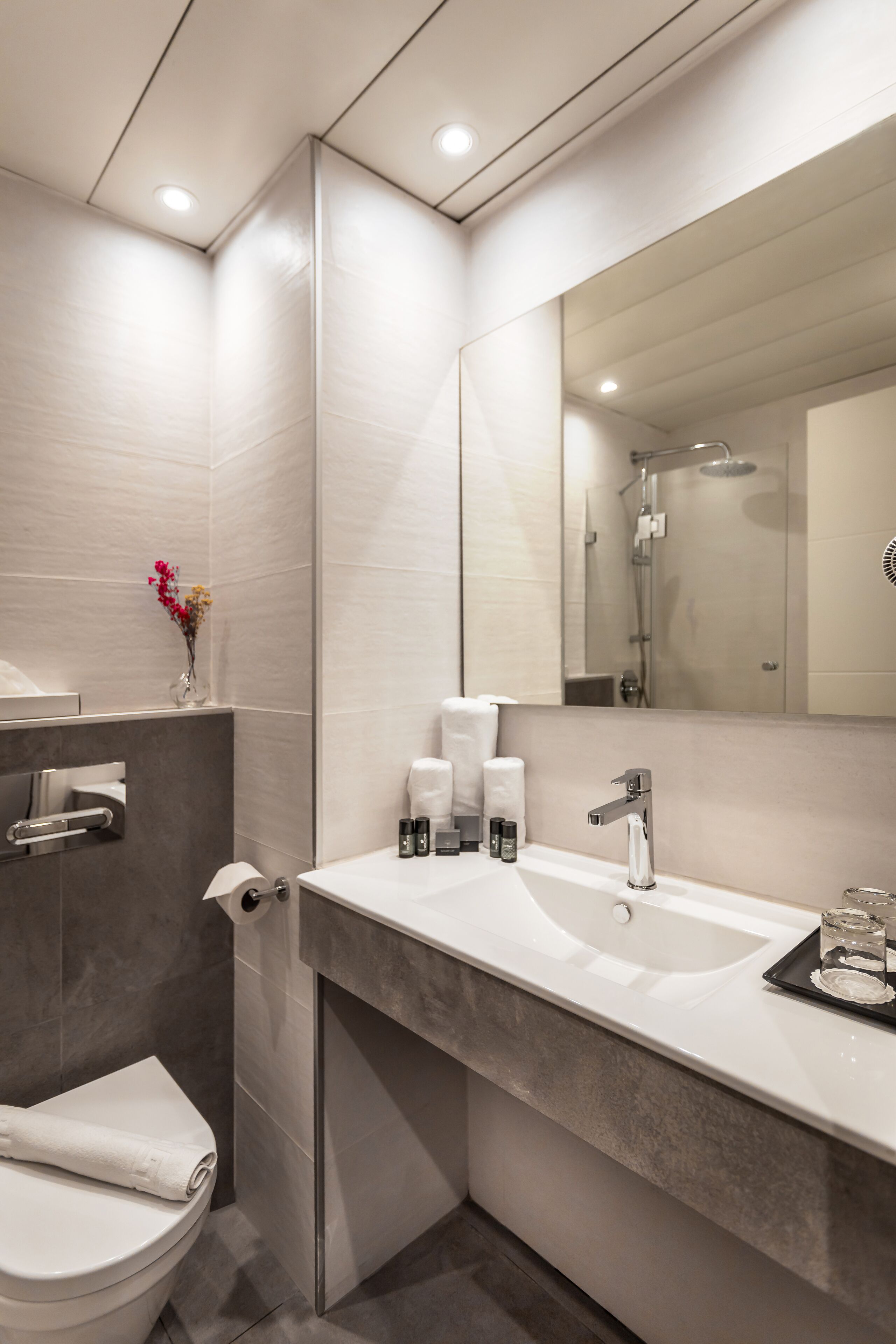 superior room | bathroom | combined shower/bathtub, hair dryer, towels