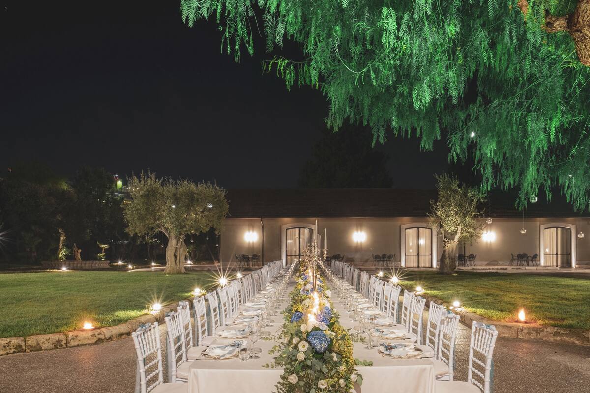 outdoor banquet area