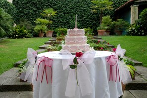 Outdoor banquet area