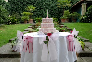 Outdoor banquet area