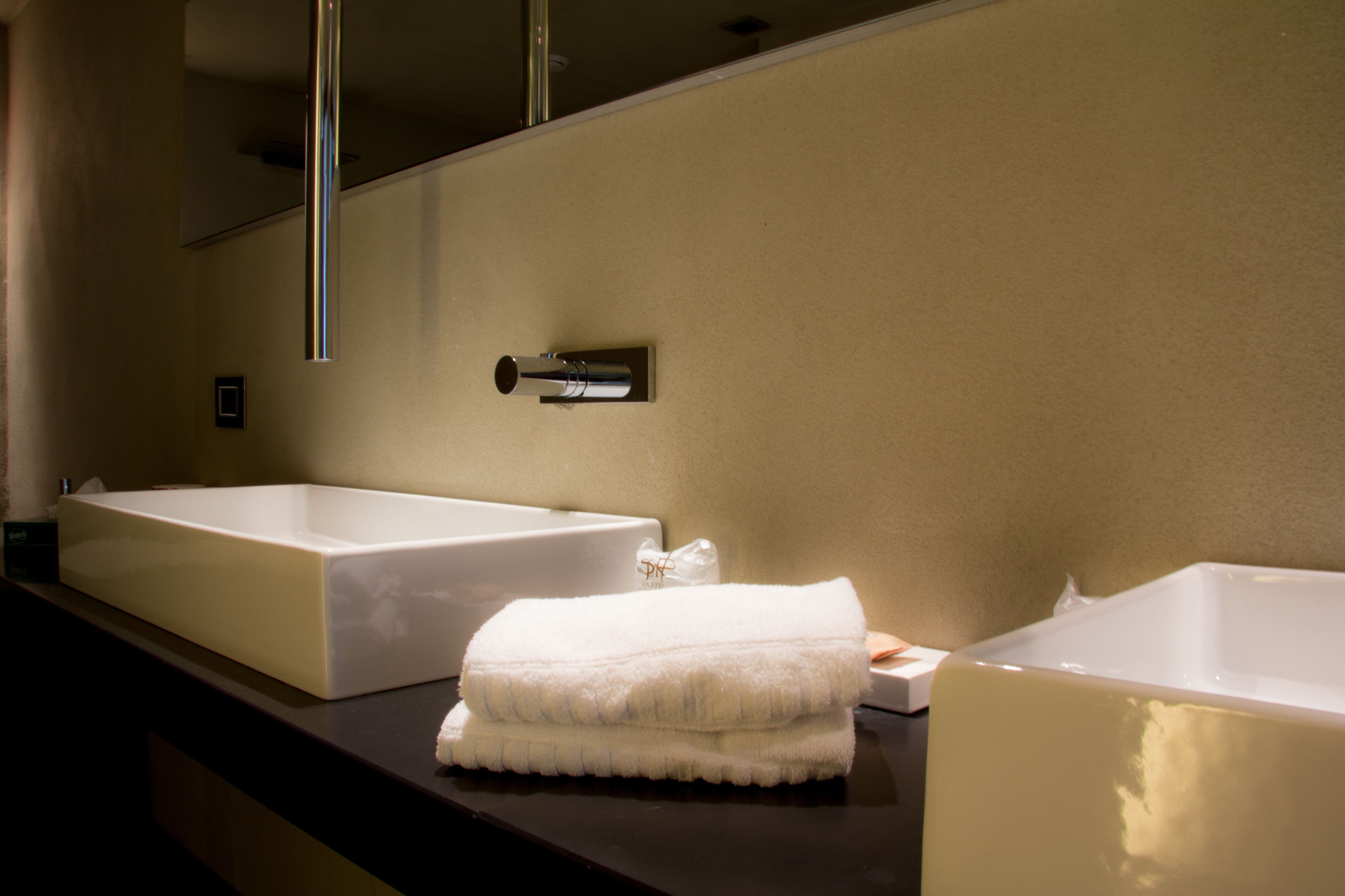 free toiletries, hair dryer, bidet, towels