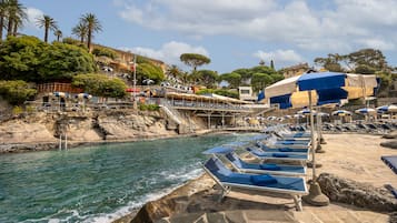 Private beach, black sand, beach cabanas, sun-loungers
