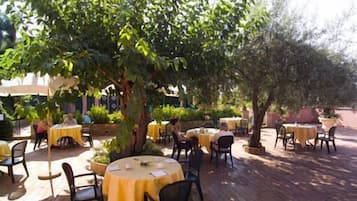 Outdoor banquet area