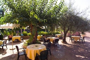 Outdoor banquet area