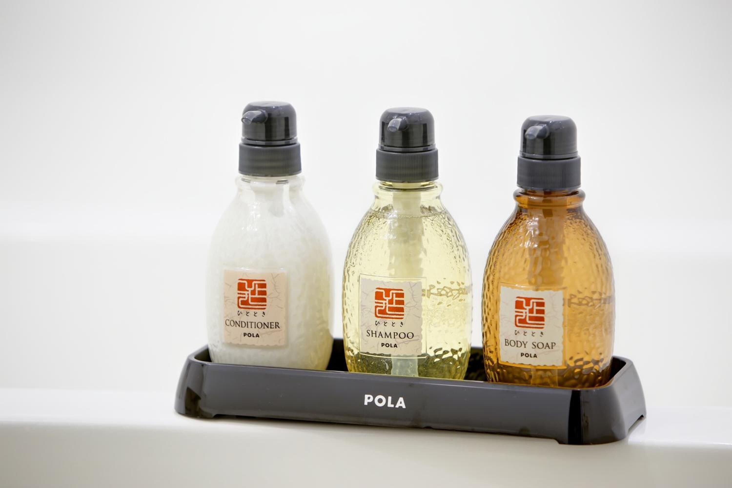 combined shower/bathtub, free toiletries, hair dryer, slippers