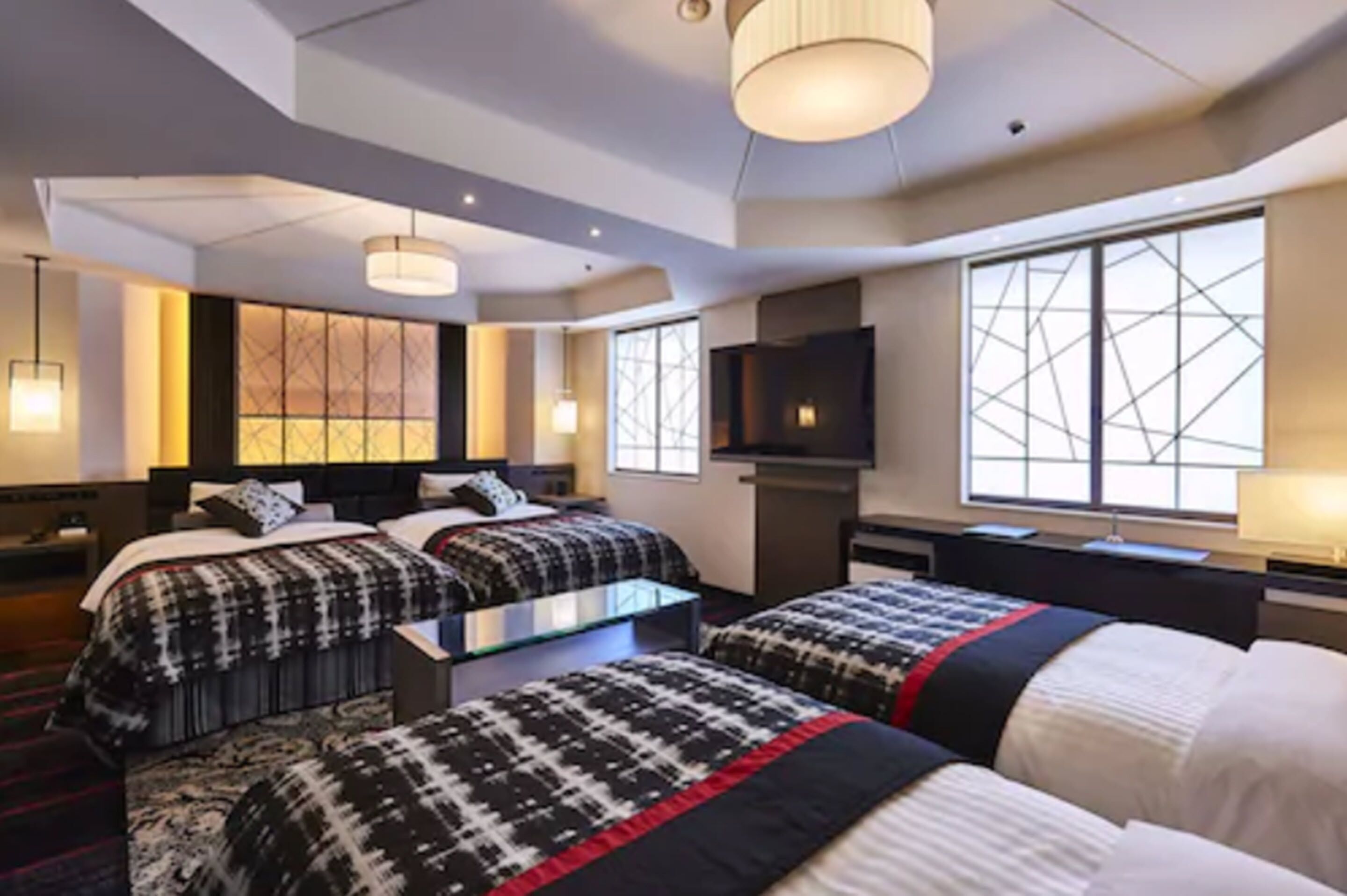 Down duvets, desk, blackout curtains, iron/ironing board