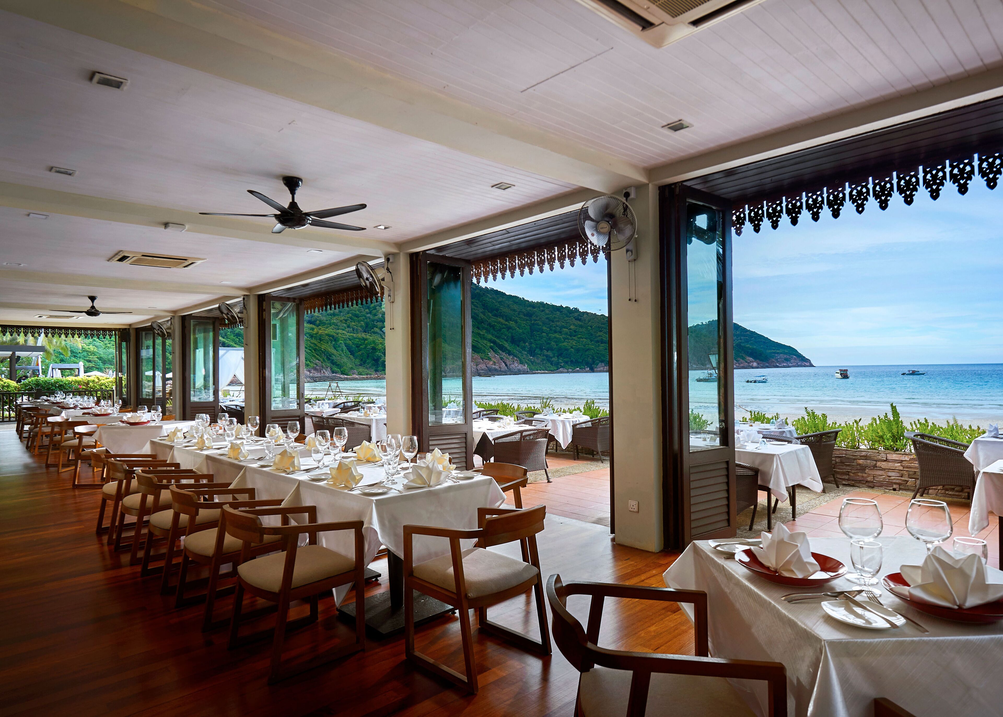 breakfast, lunch, dinner served; malaysian cuisine, beach views