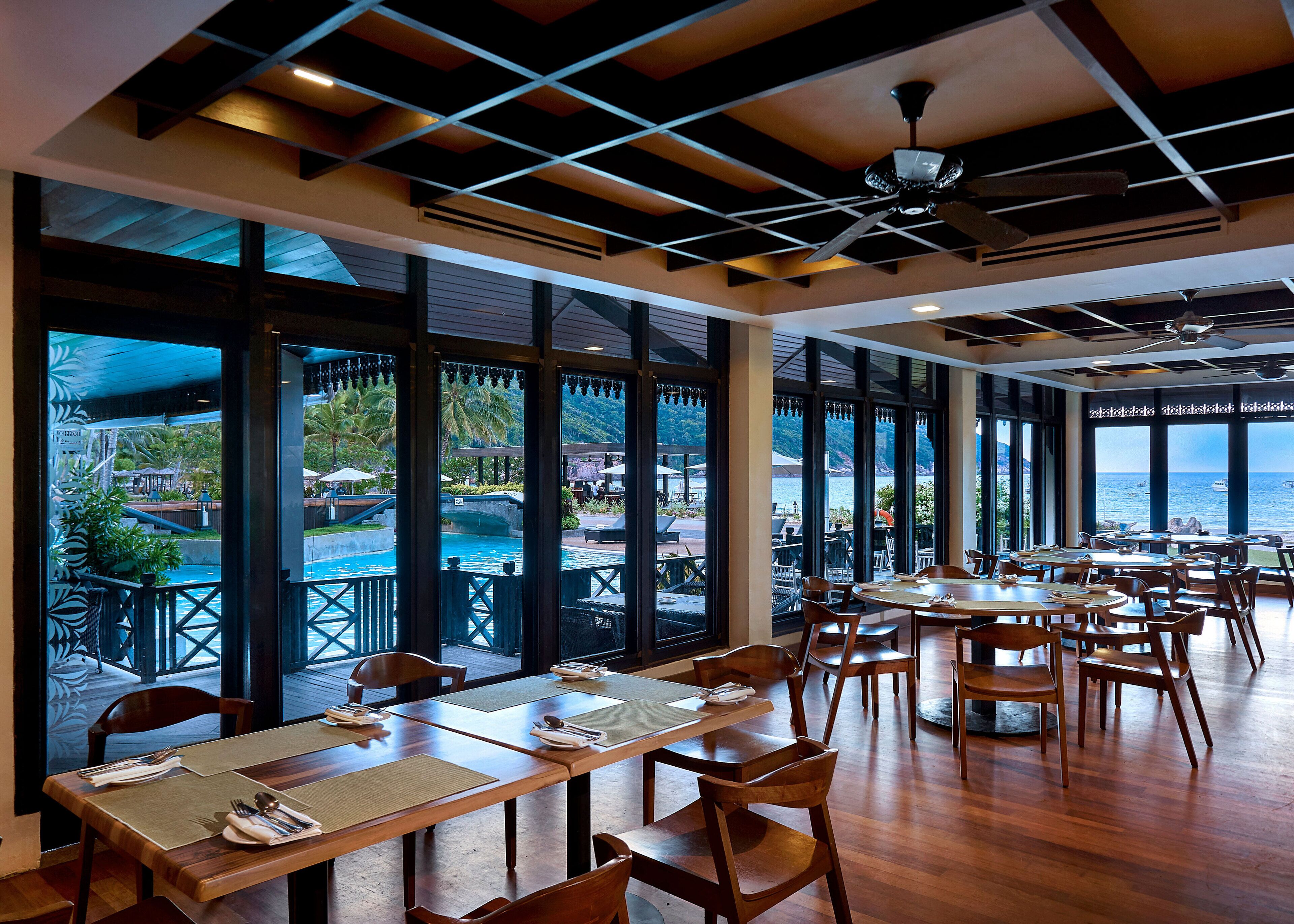 breakfast, lunch, dinner served; malaysian cuisine, beach views
