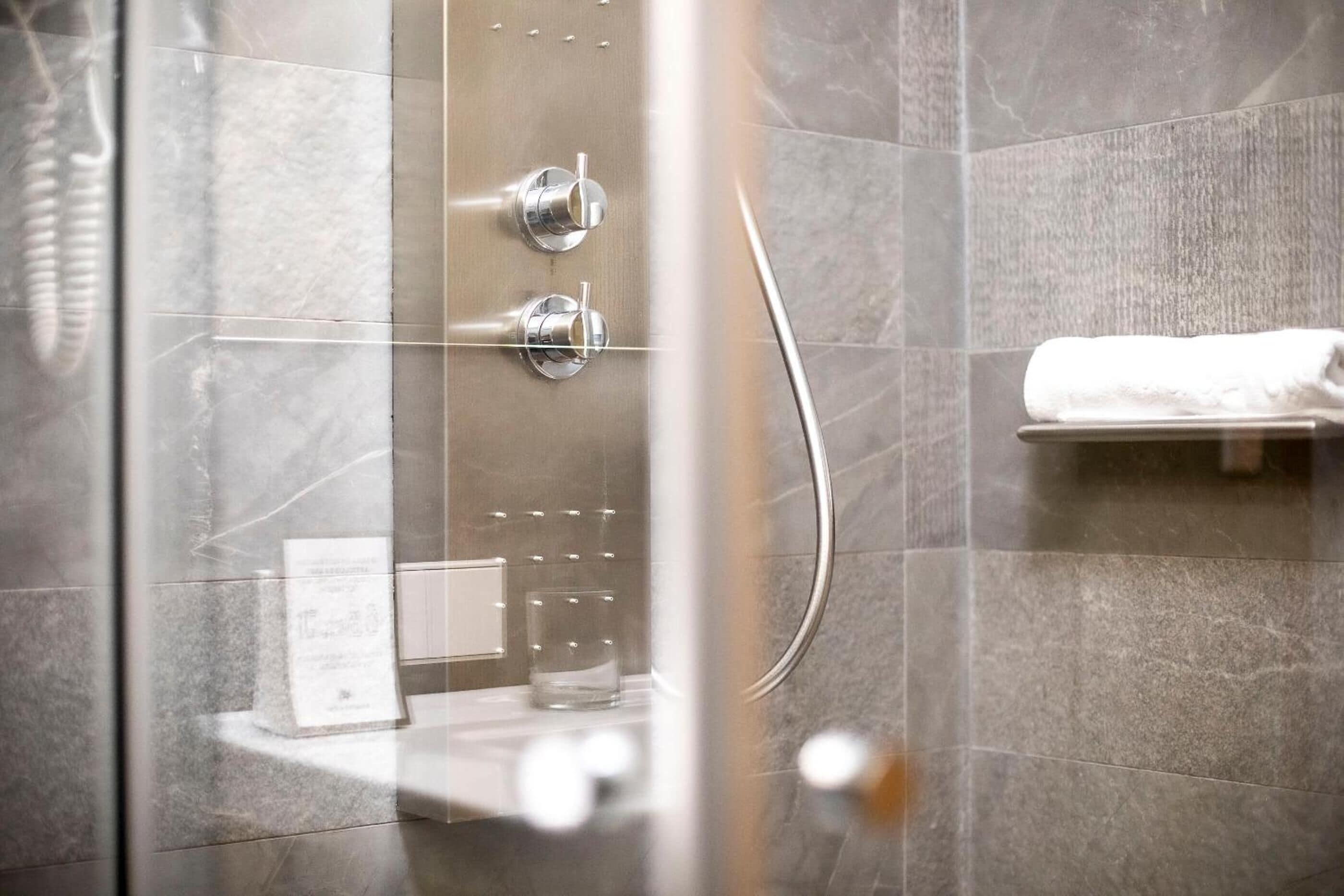 free toiletries, hair dryer, towels