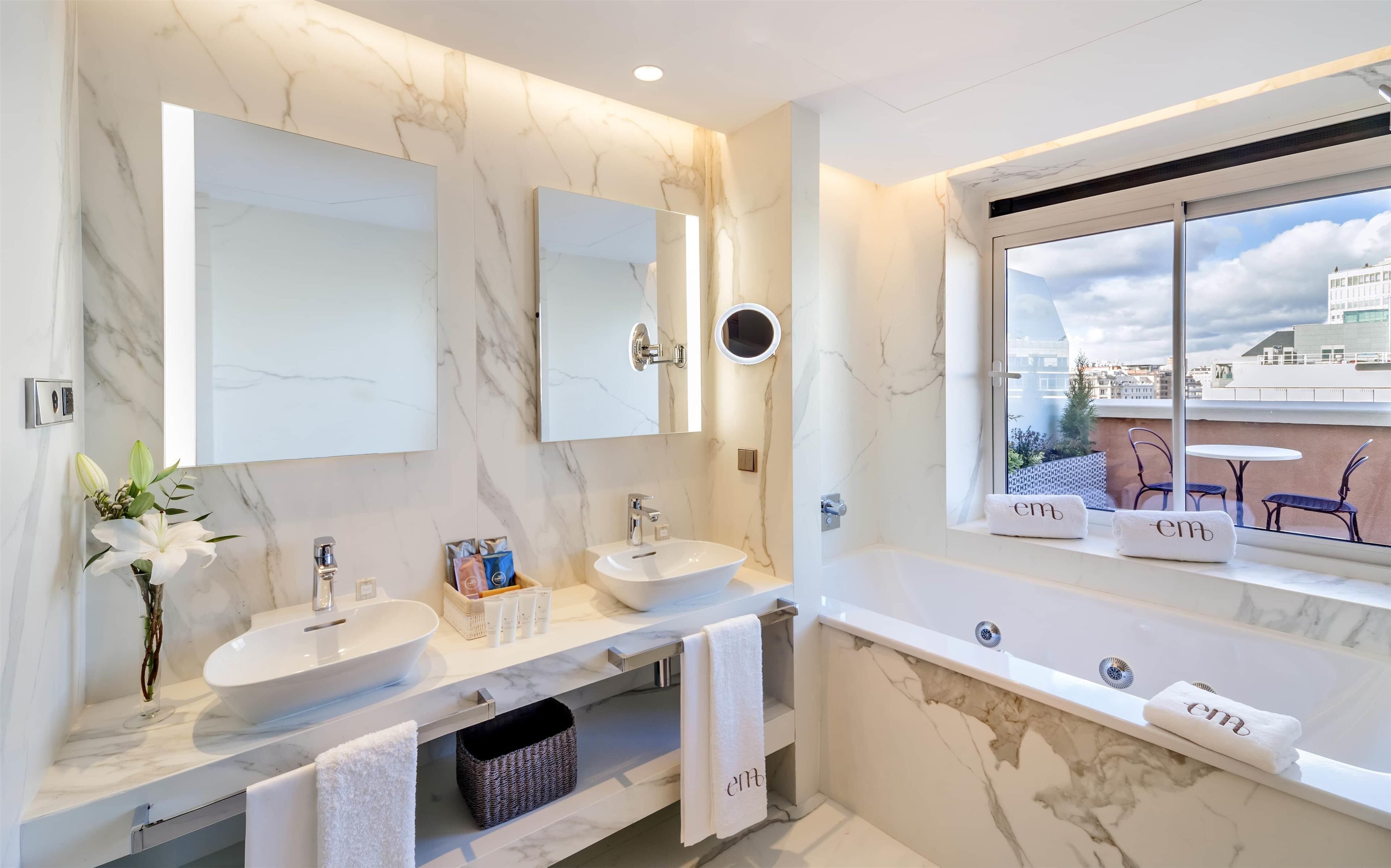 shower, designer toiletries, slippers, bidet