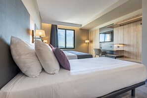 Triple Room, Multiple Beds, Garden View | Down comforters, minibar, desk, blackout drapes