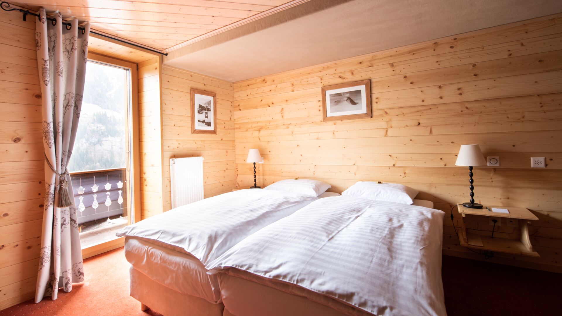 standard double room, private bathroom, mountain view | premium bedding, in-room safe, desk, iron/ironing board