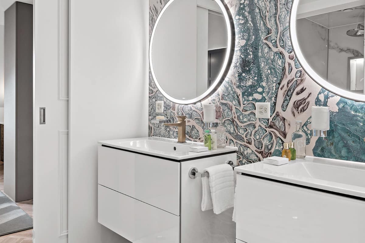 tower suite | bathroom | designer toiletries, hair dryer, towels, soap