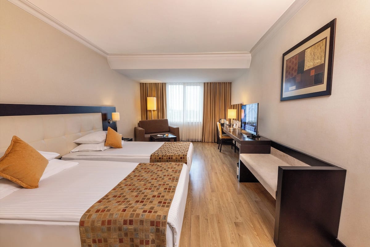 Deluxe Twin Room With City View | Premium bedding, minibar, in-room safe, desk