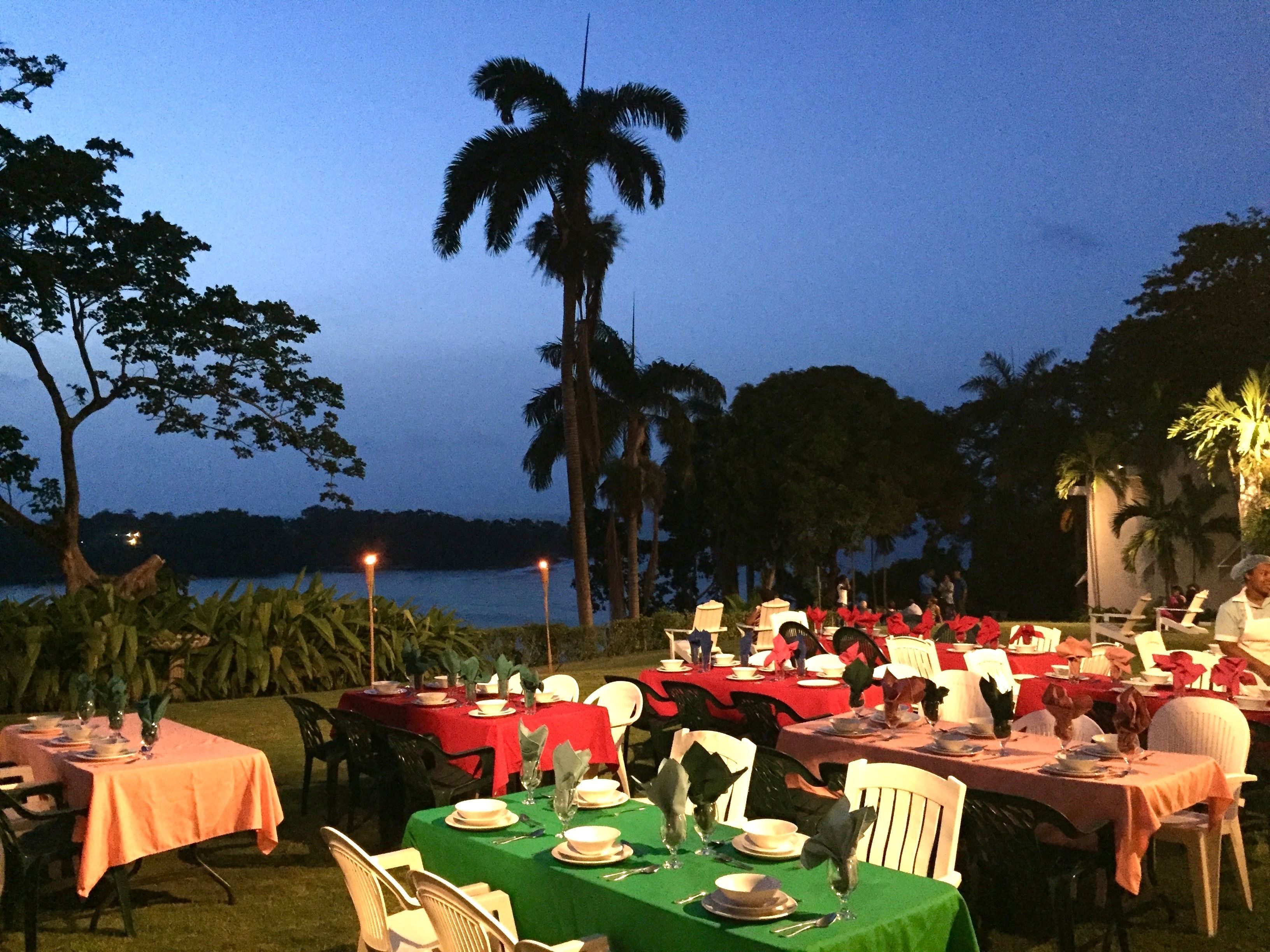 outdoor banquet area