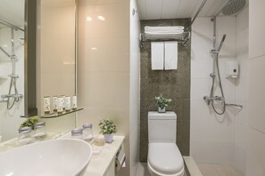 Free toiletries, hair dryer, slippers, towels