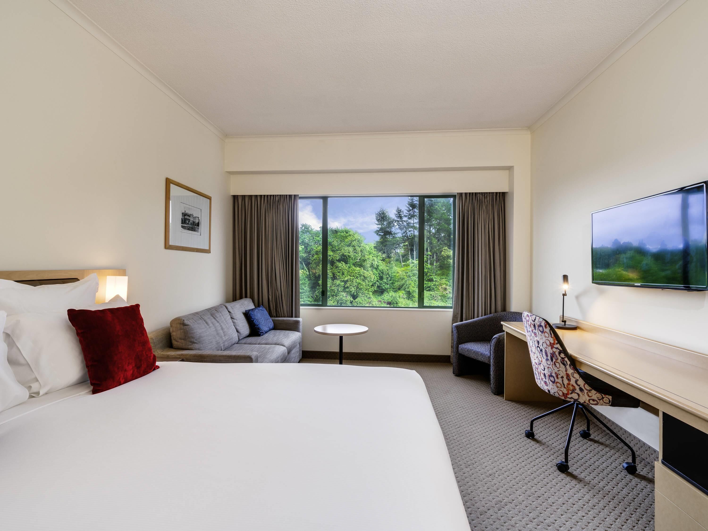 Hypo-allergenic bedding, minibar, in-room safe, desk